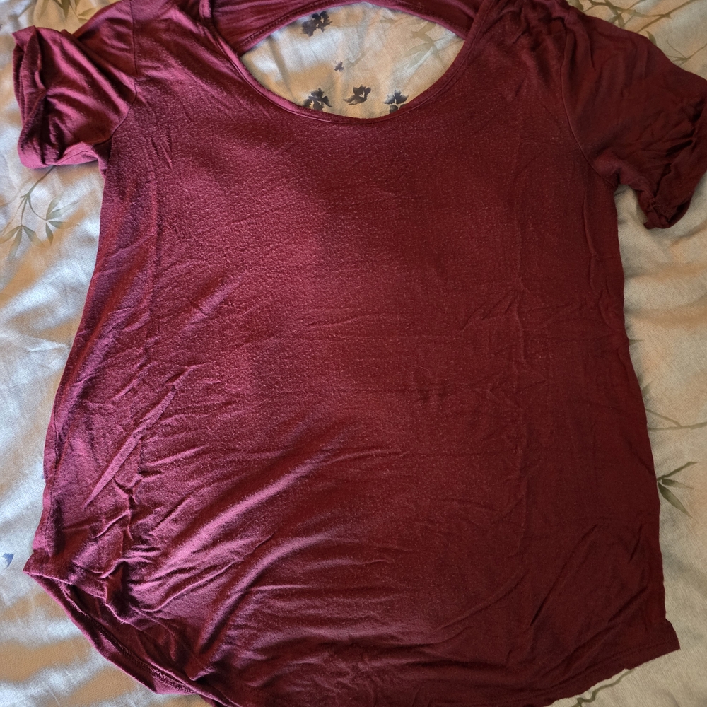 SO Red Backless Short Sleeve T-Shirt